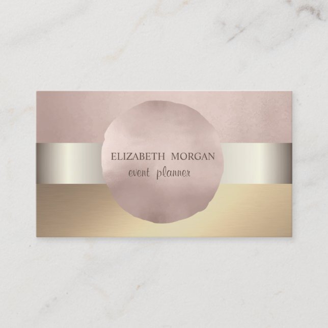 Carte De Visite Élégant Classy Modern, Faux Gold, Or Rose (Devant)