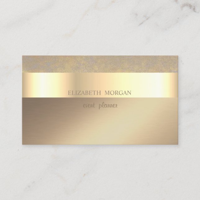Carte De Visite Élégant Classy Modern, Faux Gold Stripe (Devant)