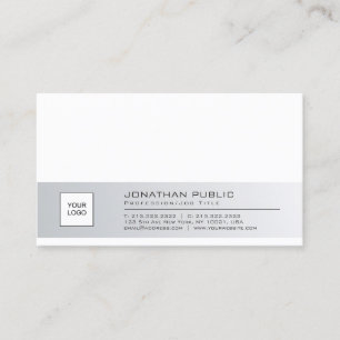 Carte De Visite Élégant Clean Company Plain avec logo professionne