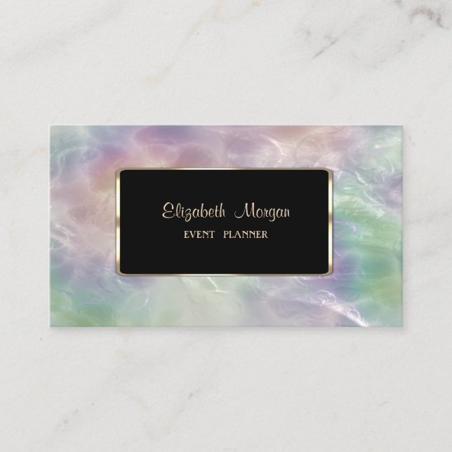Carte De Visite Elégant coloré Iridescente Pearl Holographique (Devant)