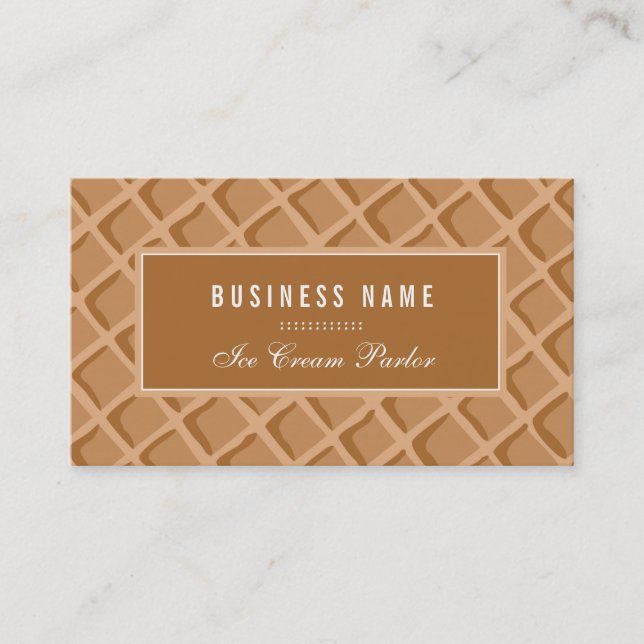 Carte De Visite Élégant cône gaufre à la crème glacée (Devant)