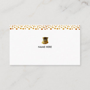Carte De Visite Elégant Confetti d'or sur blanc
