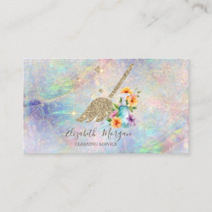 Carte De Visite Élégant Confetti or Maid Spray Bottle Opal
