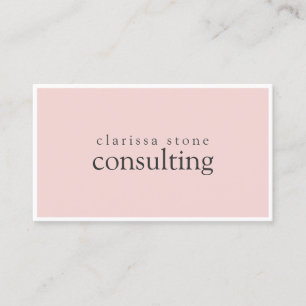 Carte De Visite Elégant conseil minimal de bordure blanche rose