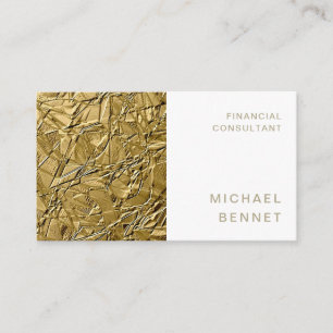 Carte De Visite Élégant consultant en finance métallique Gold