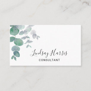 Carte De Visite Élégant consultant Eucalyptus Greenery