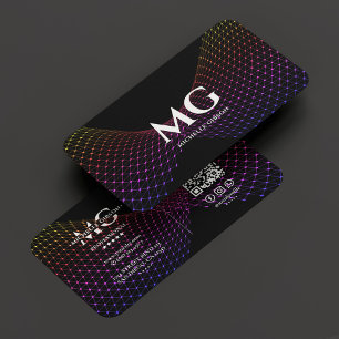 Carte De Visite Élégant consultant professionnel Grille noire viol