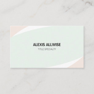 Carte De Visite Elégant Coral Rose Mint & Blanc