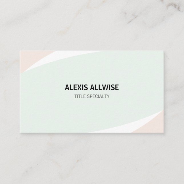 Carte De Visite Elégant Coral Rose Mint & Blanc (Devant)