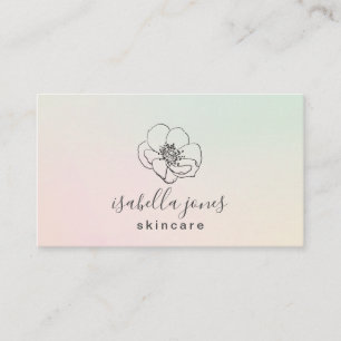 Carte De Visite Elégant Coral Vert Blush Ombre Skincare