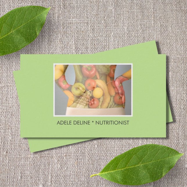 Carte De Visite Élégant corps vert nutritionniste diététiste (Créateur téléchargé)