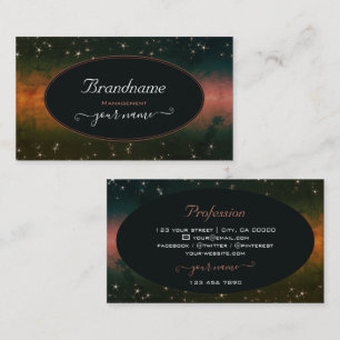 Carte De Visite Élégant couleur foncé Galaxy Étincelle Parties sci