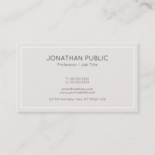 Carte De Visite Élégant couleur tendance propre design professionn (Devant)