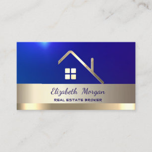 Carte De Visite Elégant courtier immobilier Maison Gold Roof