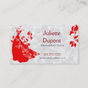 Carte De Visite Élégant couturier sur mesure couturier rouge sal