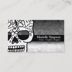 Carte De Visite Élégant crâne de sucre Magic Ombre Mode Boutique