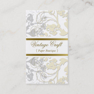 Carte De Visite Élégant crème chic de Flourish floral vintage d