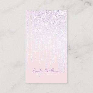Carte De Visite Élégant Cristal blanc étincelant éclats rose c