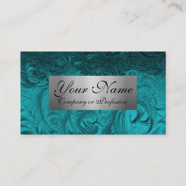 Carte De Visite Élégant cristal Turquoise (Devant)