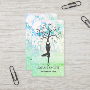 Carte De Visite Elégant Cute Elégant Bokeh Diamonds Yoga