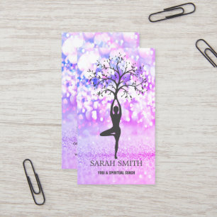 Carte De Visite Elégant Cute Elégant Bokeh Diamonds Yoga