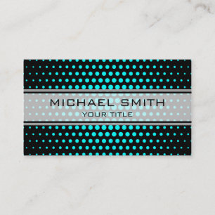 Carte De Visite Élégant Cyan Polka Motif
