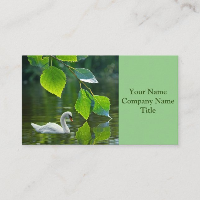 Carte De Visite Élégant cygne d'été (Devant)