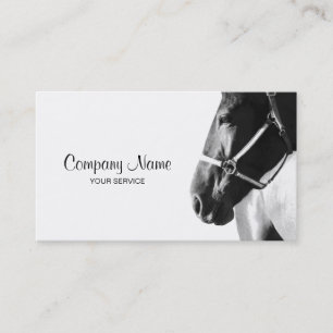 Carte de visite élégant de blanc de tête de cheval
