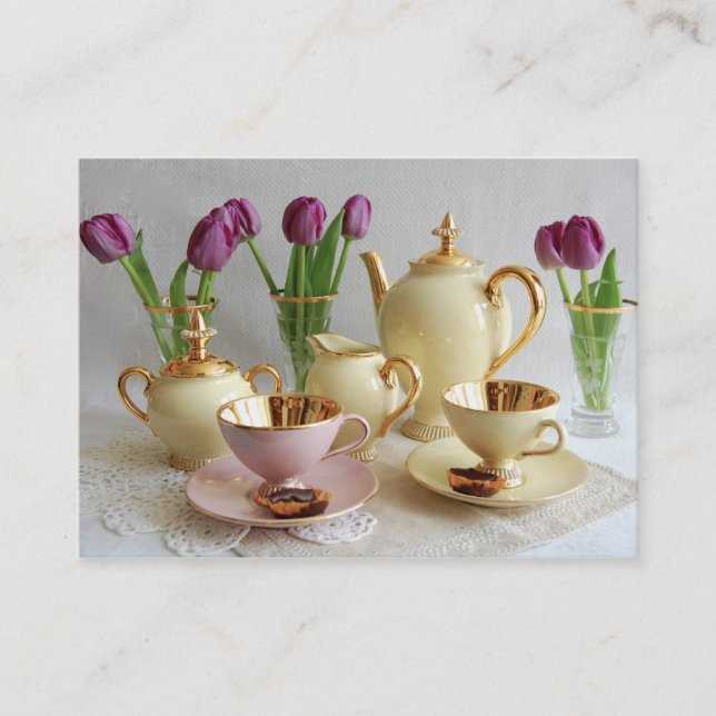 Carte de visite élégant de café (Devant)