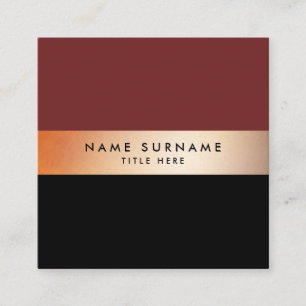 Carte de visite élégant de carré noir de rayure