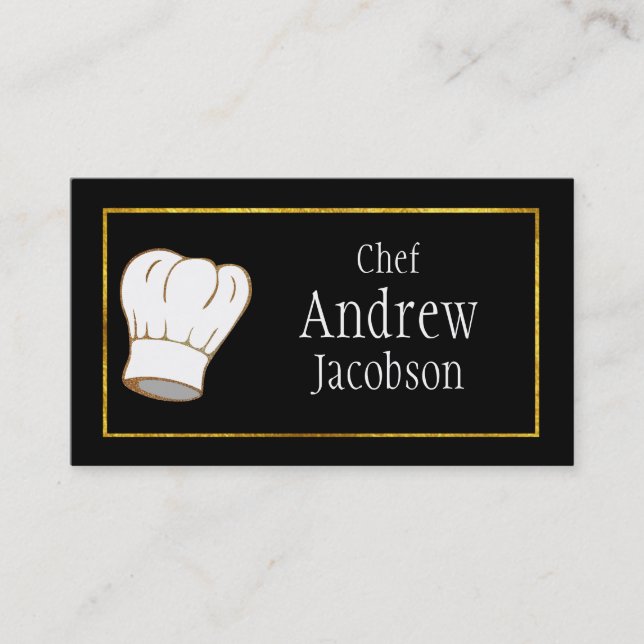 Carte de visite élégant de casquette de chef (Devant)