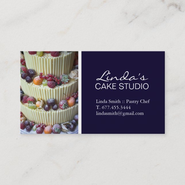 Carte de visite élégant de chef de pâtisserie (Devant)