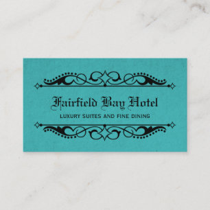 Carte de visite élégant de Flourish, Teal
