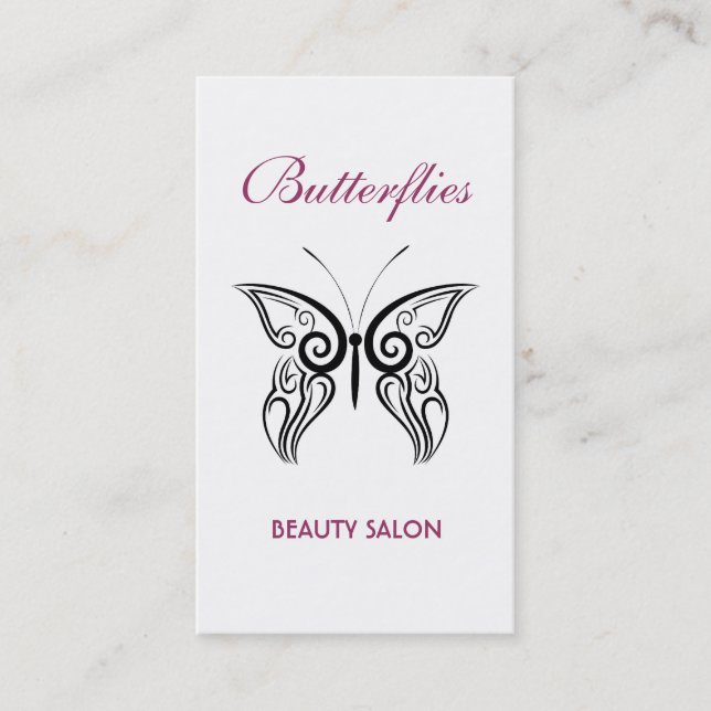 Carte de visite élégant de logo de papillon (Devant)
