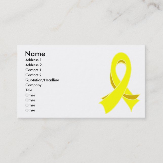 Carte de visite élégant de ruban de cancer du (Devant)