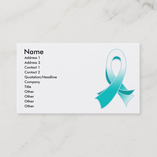 Carte de visite élégant de ruban de cancer du col (Devant)