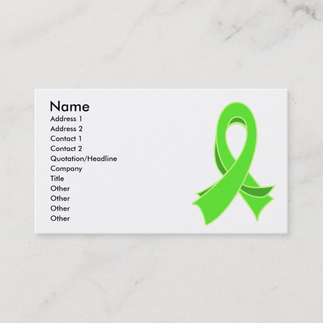 Carte de visite élégant de ruban de lymphome (Devant)