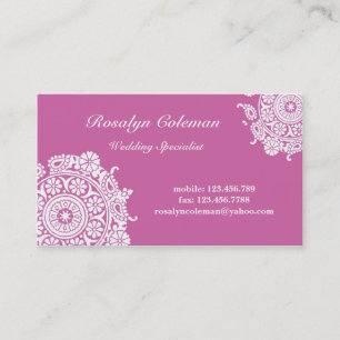 Carte de visite élégant de wedding planner dans