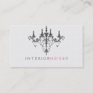 Carte De Visite Élégant Design d'intérieur de lustre blanc et noir