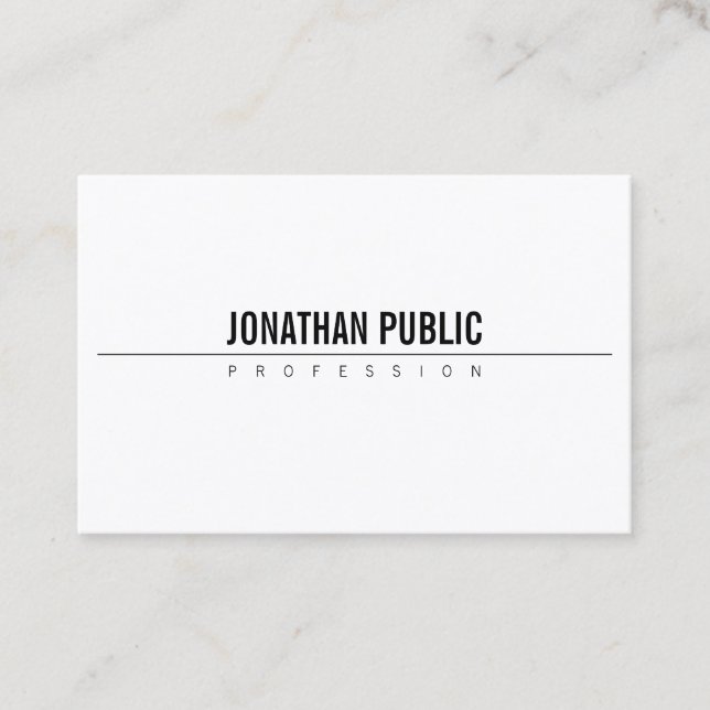 Carte De Visite Elégant design élégant professionnel BW simple mod (Devant)