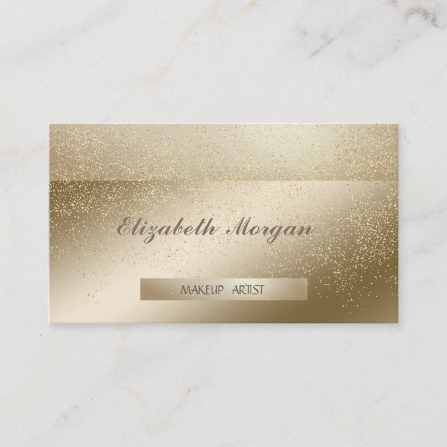 Carte De Visite Élégant Design, Gratté, Confetti Or (Devant)