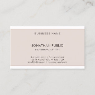 Carte De Visite Élégant Design moderne Professionnel Cool Plain Ha