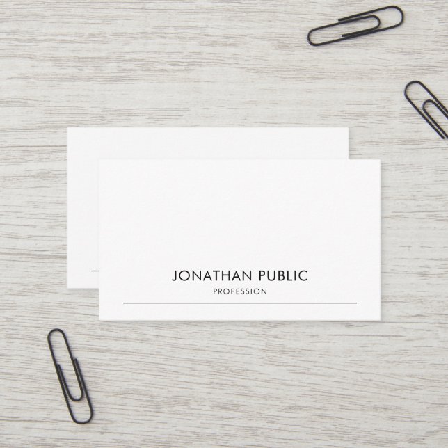 Carte De Visite Elégant Design moderne Professionnel Lisse Plain (Devant/Arrière en situation)