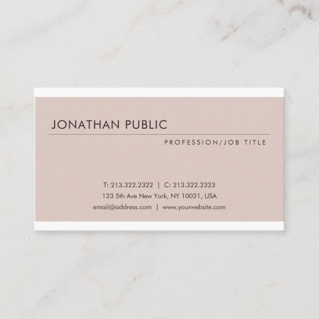 Carte De Visite Elégant design moderne professionnel tendance Plai (Devant)