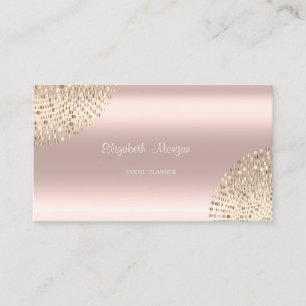 Carte De Visite Élégant Design Moderne Simple, Dots, Or Rose