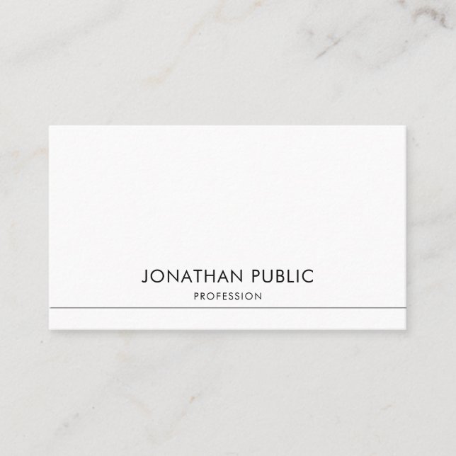 Carte De Visite Elégant Design Moderne tendance Lisse Plaine Chic (Devant)