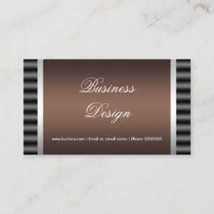 Carte De Visite Élégant Design Noir Chocolat Brun Gris Argent 2