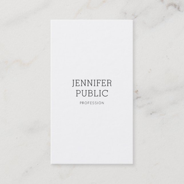 Carte De Visite Elégant Design Propre Professionnel Plain Moderne (Devant)