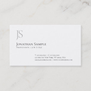 Carte De Visite Élégant Design simple Monogramme Professional Chic