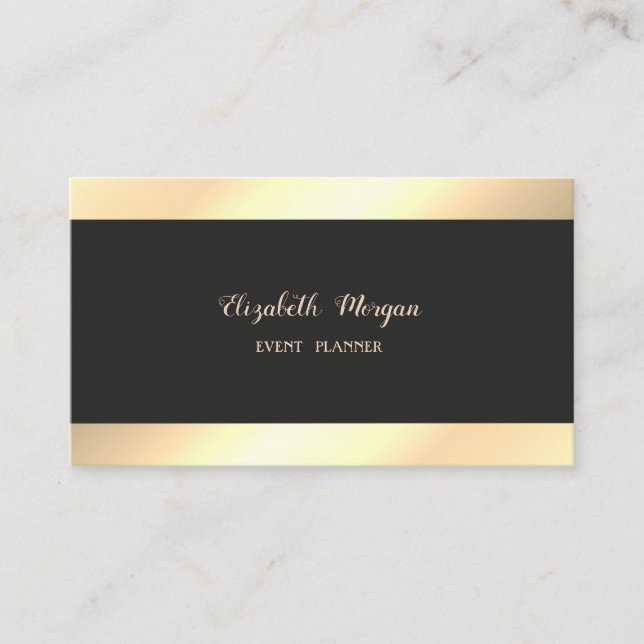 Carte De Visite Élégant Design Simple, Noir (Devant)